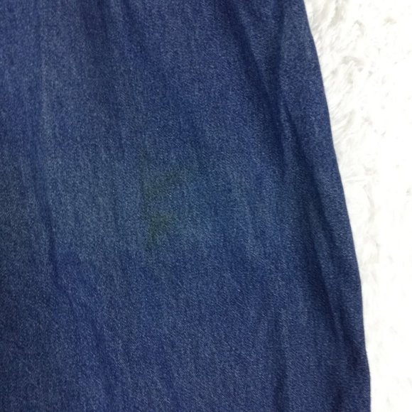 Erika Womans Jeans Straight Leg Blue Denim Embroidered Floral Elastic Petite PM - Picture 11 of 14